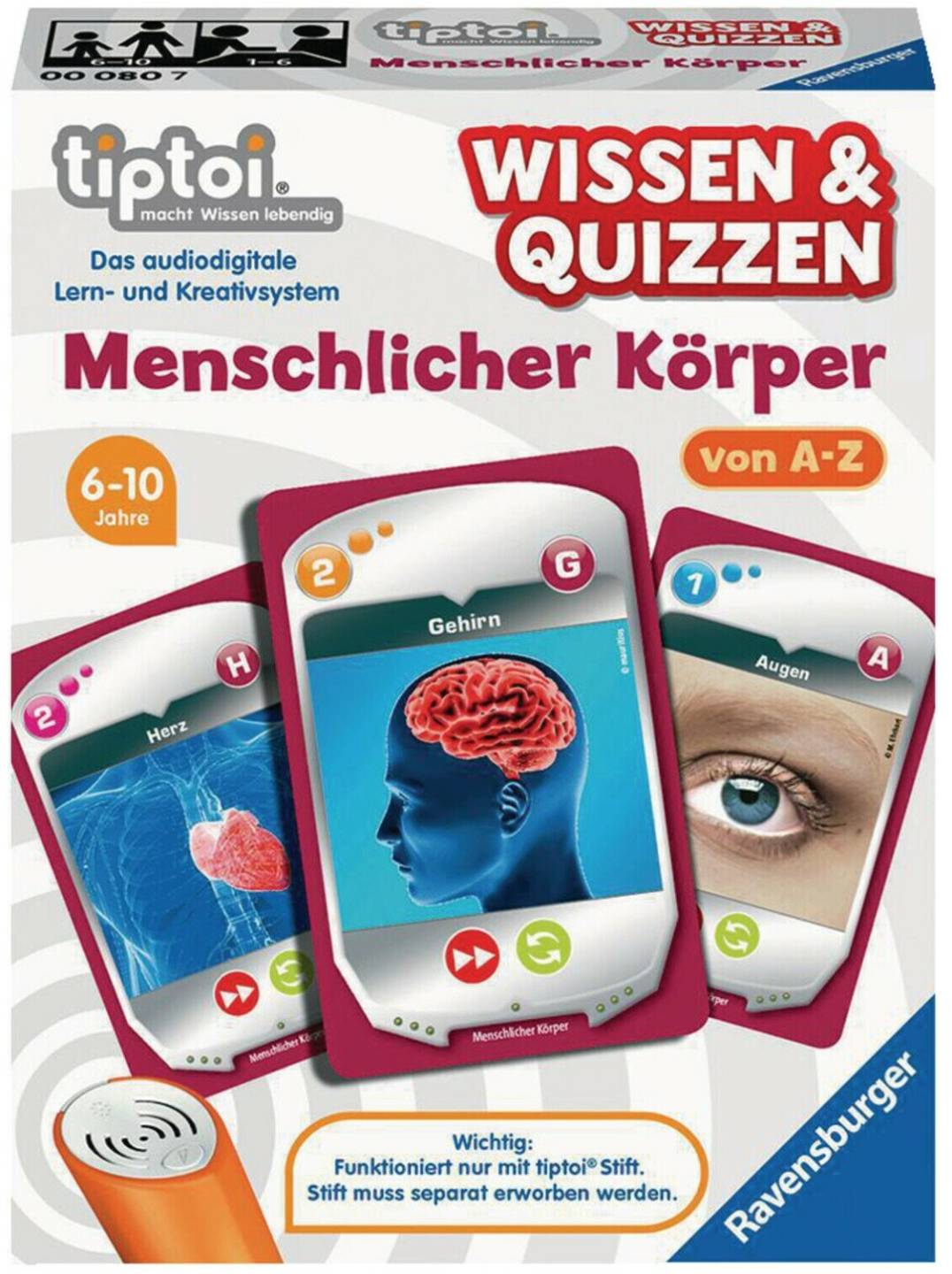 Ravensburger tiptoi - Wissen & Quizzen: Menschlicher Körper (00080) tiptoi