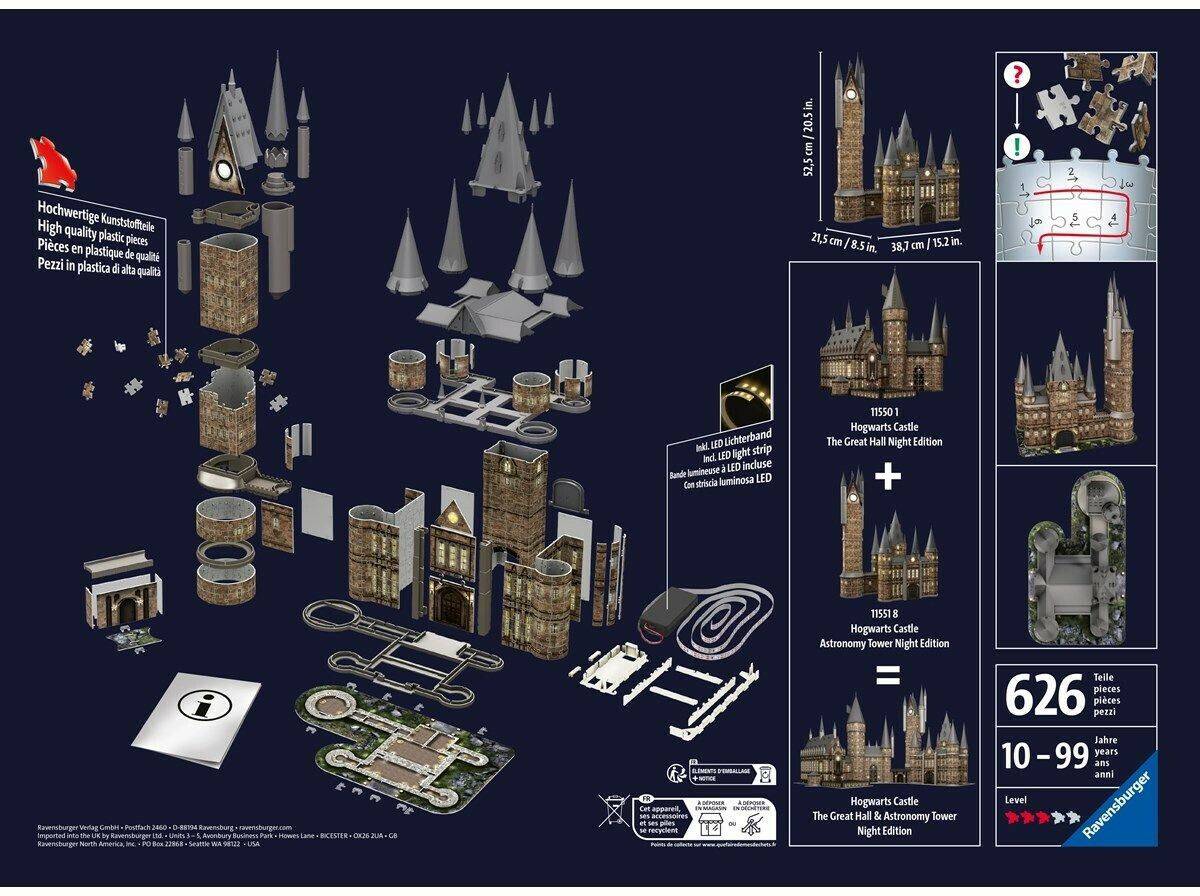 Ravensburger Harry Potter Hogwarts Schloss Astronomieturm Night Edition (11551) Puzzles